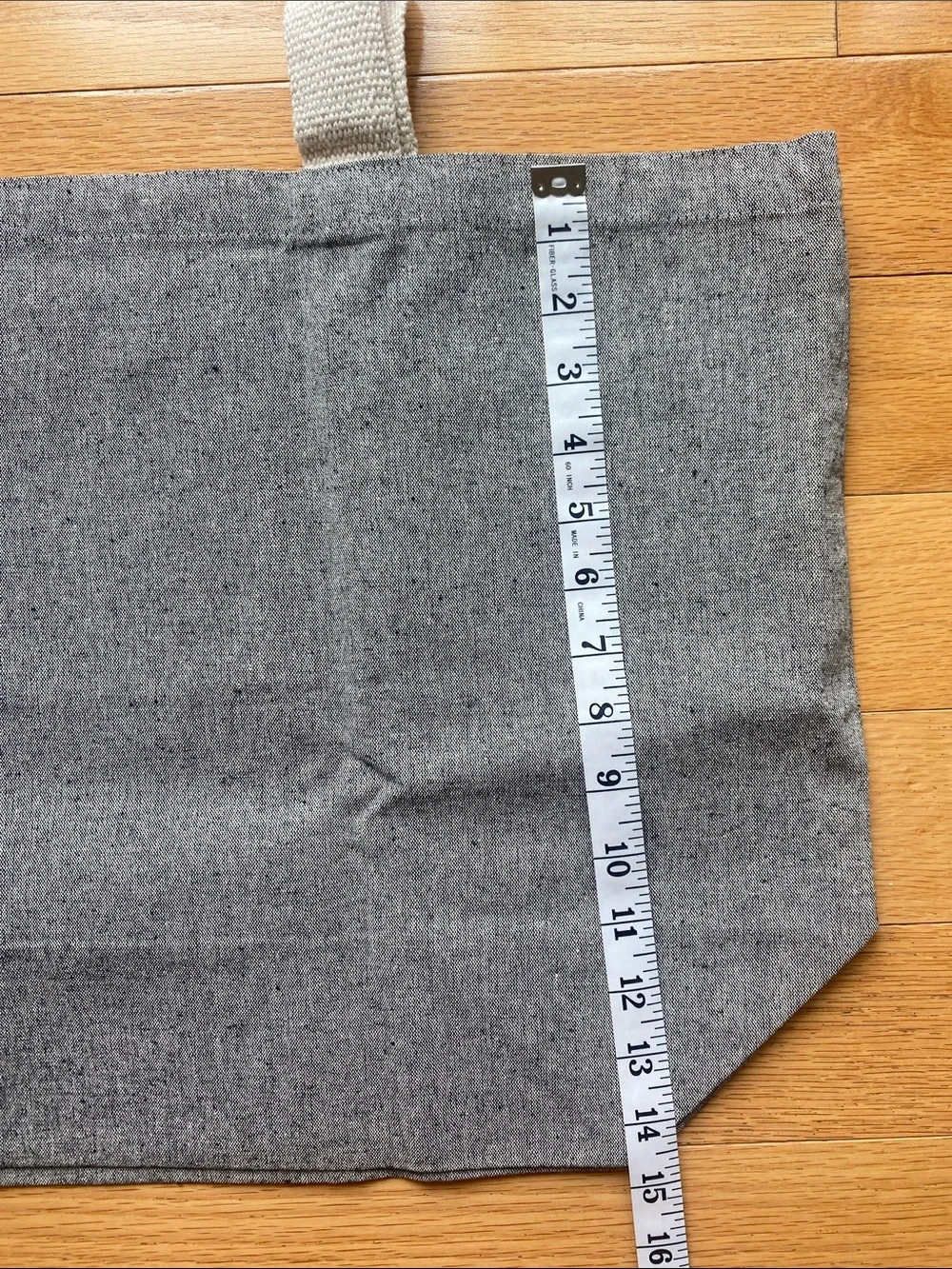 Gray Canvas Tote Bag with Library Card Graphic Librarian